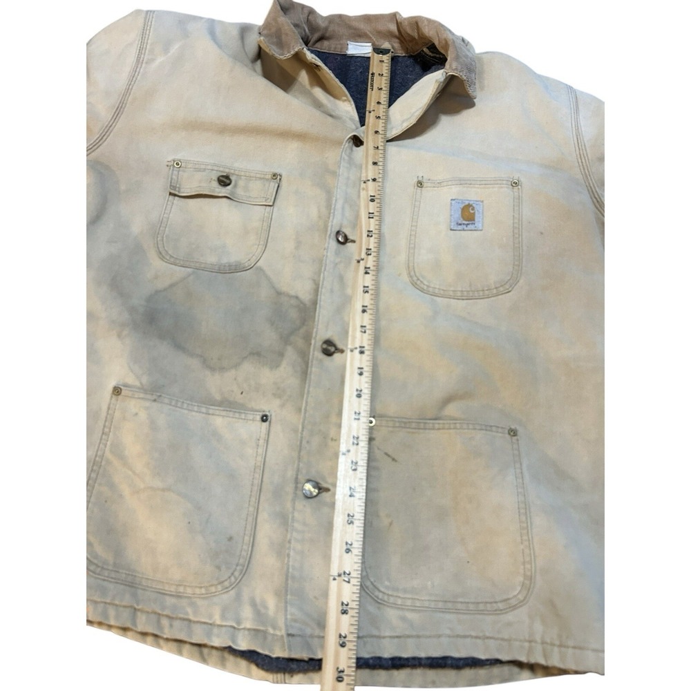 VTG CARHARTT Size XL? 80's USA Made Men's Blanket Lined Chore Coat Jacket FLAWS - Picture 8 of 8